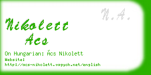 nikolett acs business card