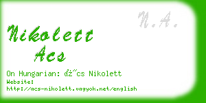 nikolett acs business card